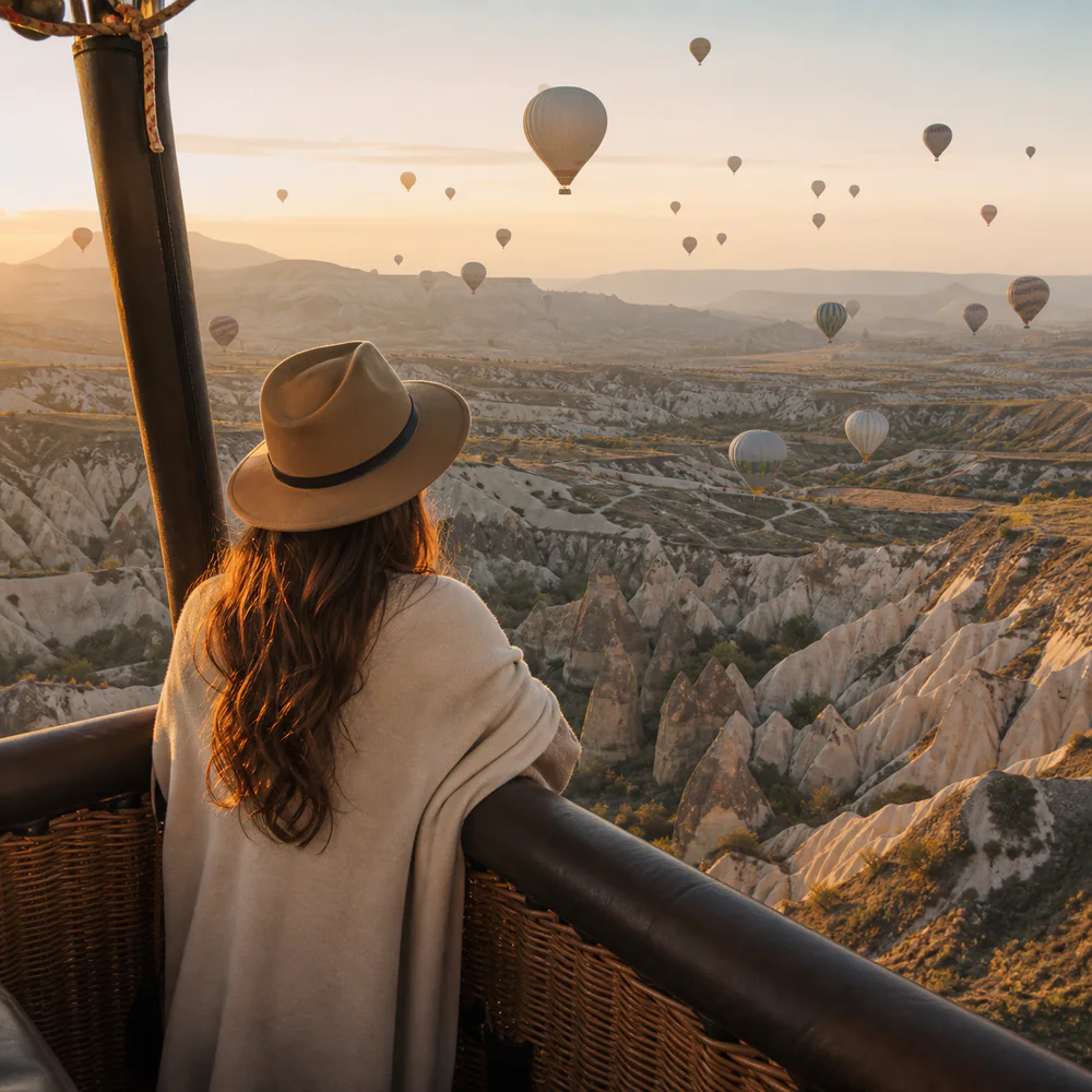 Hot-air-balloon flight over Cappadocia